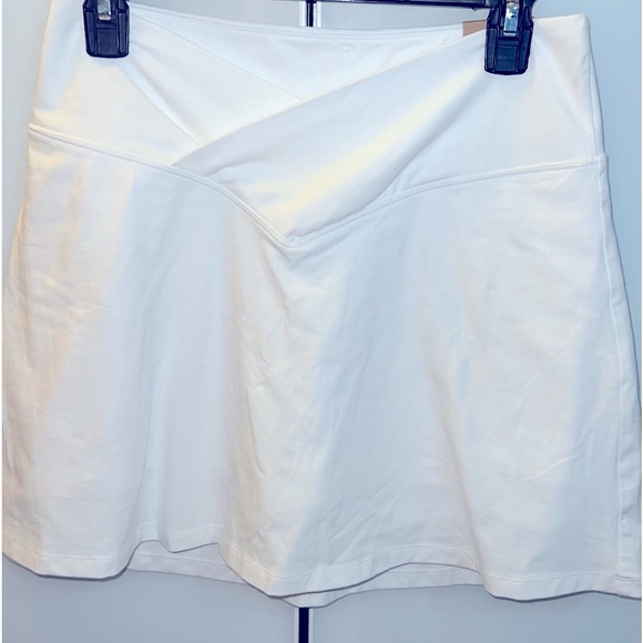 PINK Victoria's Secret Pants - NEW VS PINK High Waist V Crossover White Cotton Skort Sz Large